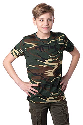 Mivaro Camiseta de Camuflaje para Niños, Camiseta Militar, Größe Textil:7-8 Años (122-128cm),...