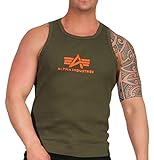 ALPHA INDUSTRIES Logo Tank Camiseta, 257-dark Green, XL para Hombre