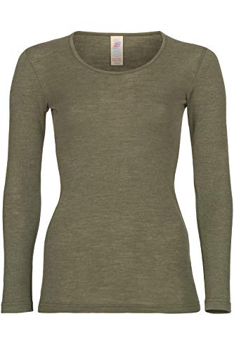 Engel Camisa de lana de seda para mujer, tallas 34-48, 3 colores, verde oliva, XXL