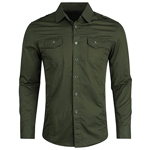YOUTHUP Hombres Tactical Retro Top Verde