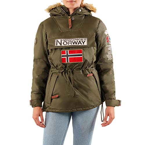 Geographical Norway Bridget Lady - Parka Impermeable Mujeres - Abrigo Grueso Capucha Exteriores -...
