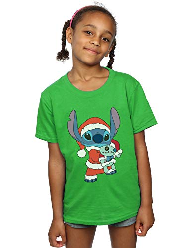 Disney Niñas Lilo and Stitch Stitch Christmas Camiseta Verde Irlandés 12-13 Years