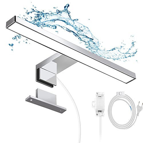 Apliques Espejo Baño LED Impermeable IP44, Hommie 30cm con Interruptor Cableado y Inalámbrico, Luz...