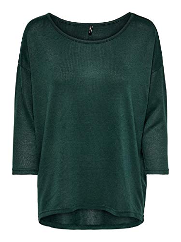 Only ONLELCOS 4/5 Solid Top JRS Noos Camisa Manga Larga, Verde (Green Gables Detail:Melange), 40...