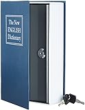 Amazon Basics - Caja de seguridad en forma de libro - Cerradura con llave - Azul