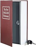 Amazon Basics - Caja de seguridad en forma de libro - Cerradura con llave - Rojo