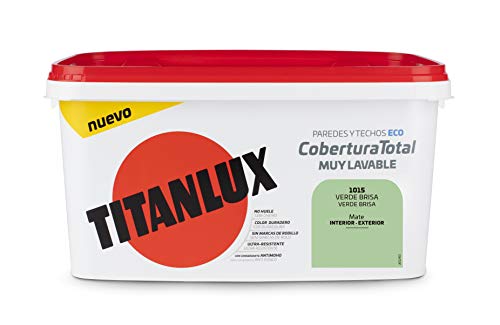 Titanlux Titan Pintura Plástica Covertura Total 4L Gama de Colores (1015 Verde Brisa)