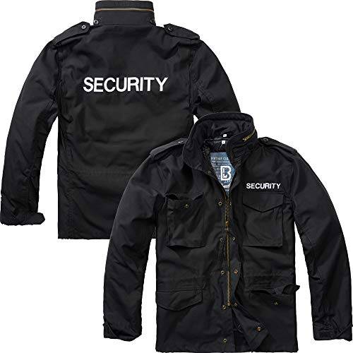Brandit Chaqueta M65 negra con texto Security O. Seguridad bordada Negro XXL