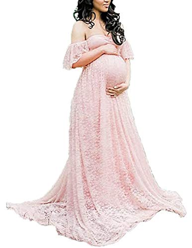BUOYDM Mujer Vestido Embarazada de Fiesta Largos Foto Shoot Dress Fotográficas de Maternidad Apoyos...
