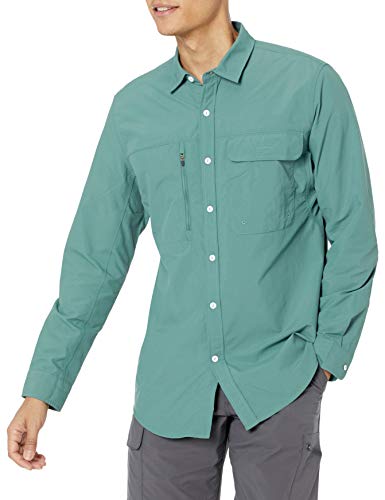 Amazon Essentials Regular-fit Long-Sleeve Moisture Wicking Hiking Shirt Camisa, Verde Salvia, M