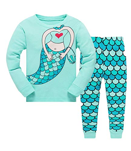 Tkiames - Pijama para niña de jirafa (2 piezas, ajustado, corte estrecho, 100 % algodón, tallas...