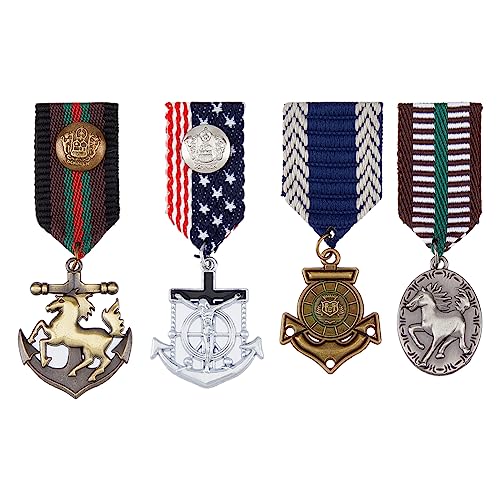 SUPERFINDINGS 4 Estilos Medallas de Héroe Militar Disfraz de Halloween Escudo Militar Insignia...