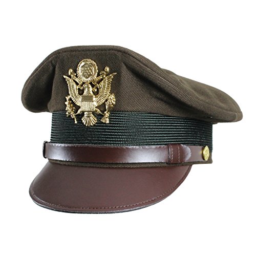 Gorra de servicio de los oficiales del ejército de los Estados Unidos WW2, color verde oliva