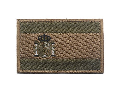 Parche bordado de tela de la bandera de España, 8 x 5 cm, táctico, militar, ejército, parches de...