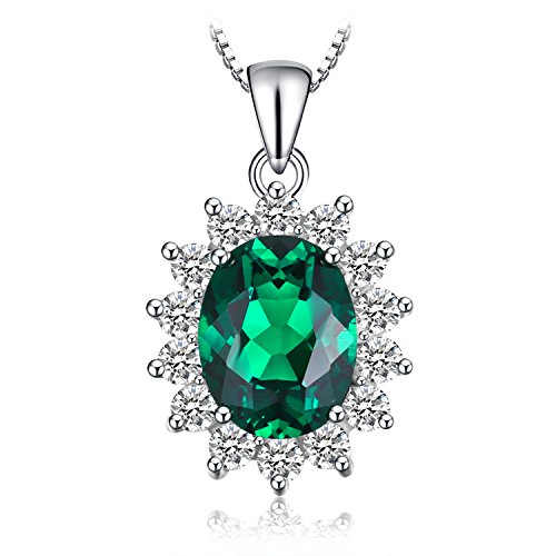 JewelryPalace Colgante Princesa Diana William Kate Middleton Vintage 2.5ct Nano rusa esmeralda...