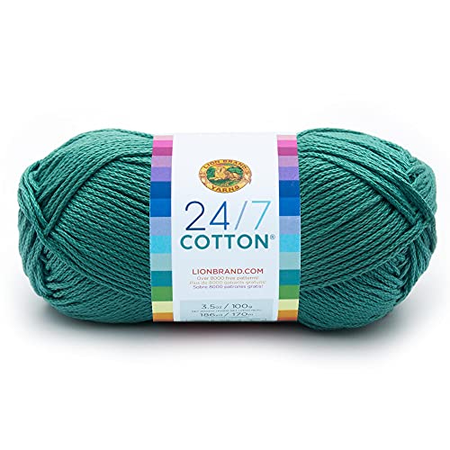 Lion Brand Yarn Company algodón de Lana, 100% algodón, Color Verde Jade