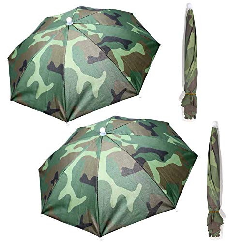 4 unids cabeza paraguas sombreros plegables sol lluvia gorras pesca manos libres playa colorido arco...