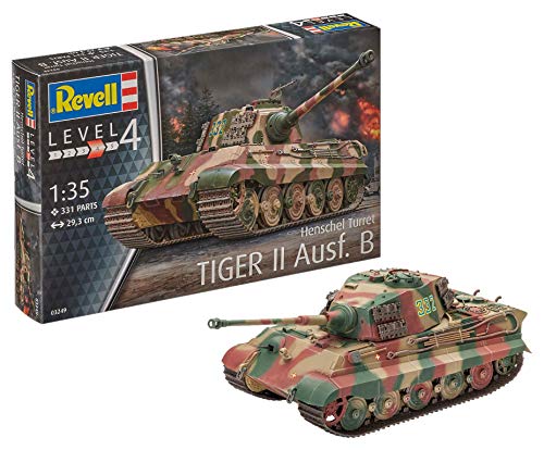 Revell- Tiger II Ausf. B (Henschel Turr) Maqueta Tanque de Guerra, 12+ Años, Multicolor (03249)