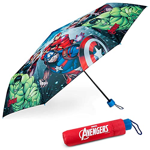 Paraguas Plegable Infantil de Avengers - BONNYCO | Paraguas Antiviento para Niños con Estructura...