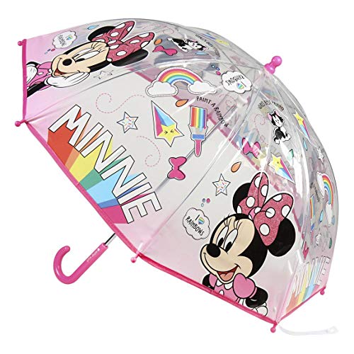 CERDÁ LIFE'S LITTLE MOMENTS - Paraguas Transparente de Minnie Mouse | Apertura Manual, Compuesto...
