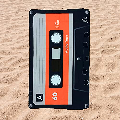 BE CRAZY THE BRAND Toalla de Playa Microfibra Forma de Cassette 147x92 cm