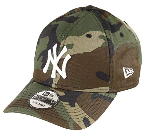 New Era York Yankees 9forty Adjustable Cap MLB Rear Logo Woodland Camo/White - One-Size