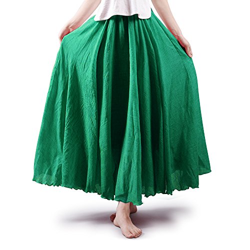 Falda de algodón elástica Ochenta para mujer, estilo bohemio, con cintura larga, vestido largo...