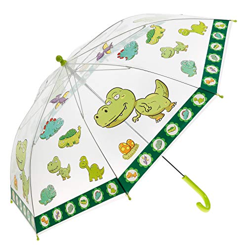 Idena 50049 - Paraguas para niños y niñas, con simpático motivo de dinosaurio en plástico...