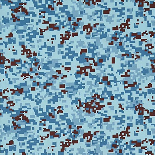 Tela algodón camuflaje azul marino marrón pixelado de Robert Kaufman